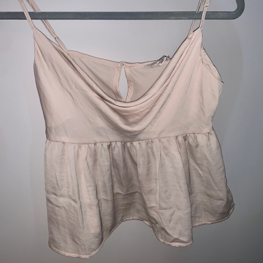 Silky Cowl Neck Babydoll Top